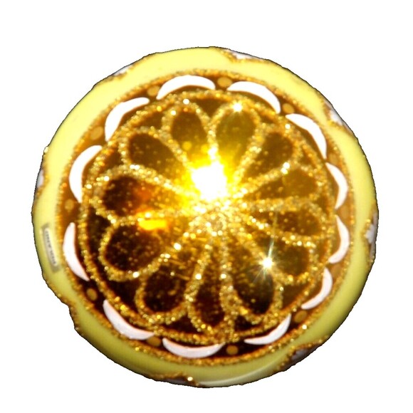 Caliks Artistry Blown Glass Christmas Ornaments 2 Vintage Polish & 1 Button Ball - Picture 5 of 16